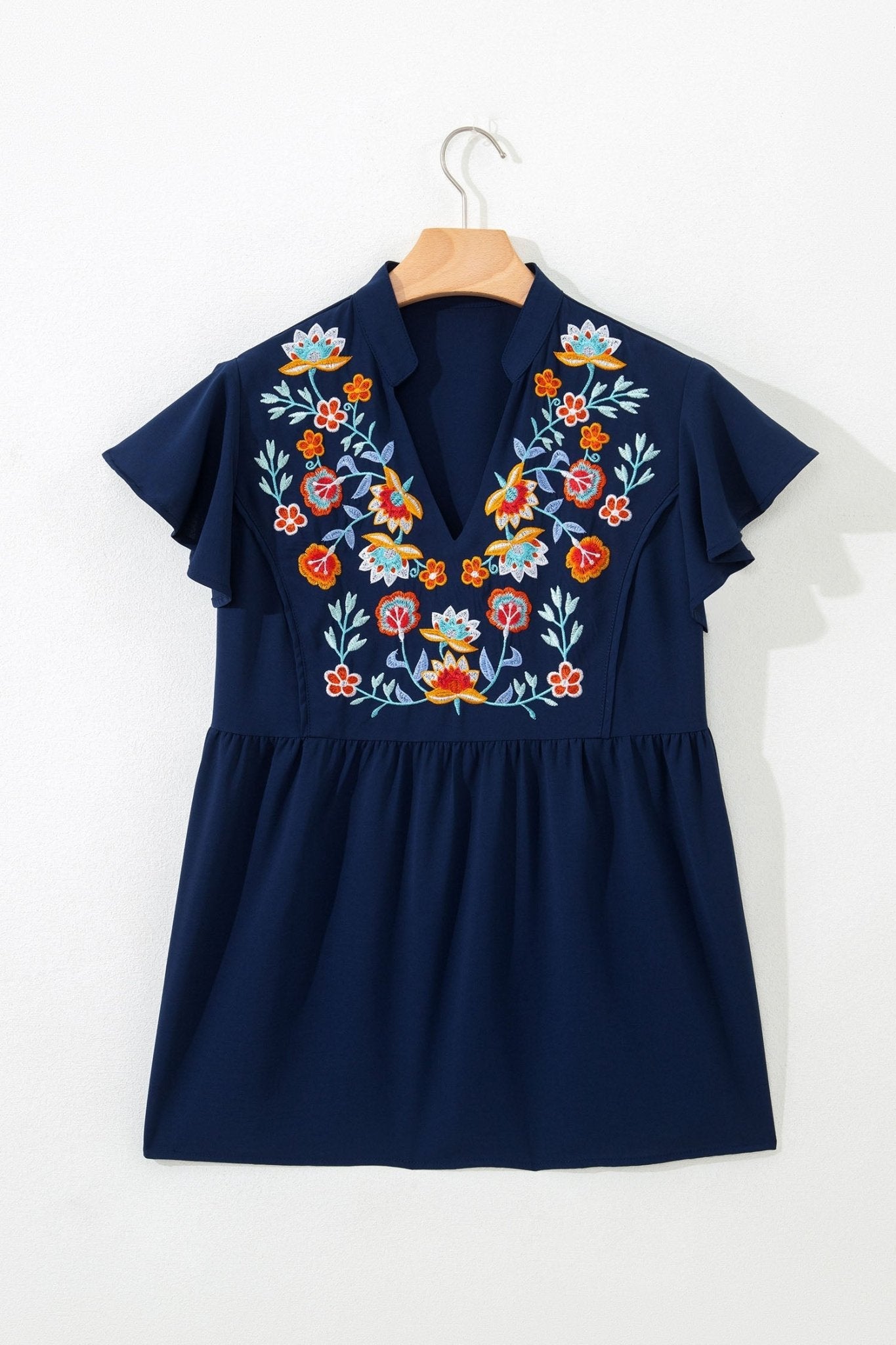Erin Embroidered Detail Babydoll Blouse - Hello Beautiful BoutiqueBlouses & ShirtsThreaded Pear