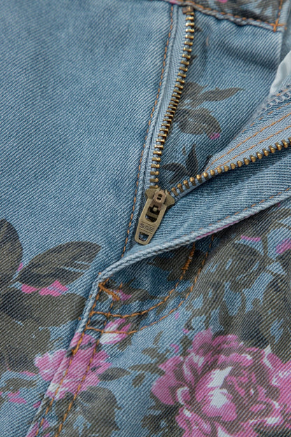 Esme Floral Print Bootcut Jeans - Hello Beautiful BoutiqueJeansThreaded Pear