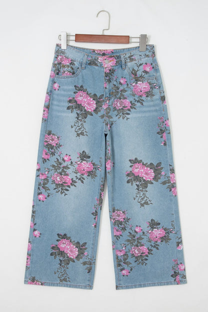 Esme Floral Print Bootcut Jeans - Hello Beautiful BoutiqueJeansThreaded Pear