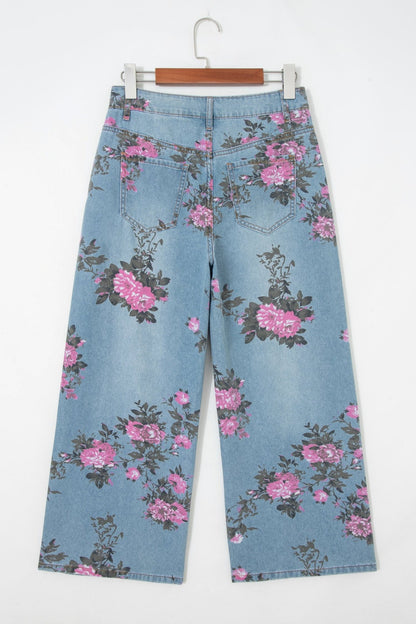 Esme Floral Print Bootcut Jeans - Hello Beautiful BoutiqueJeansThreaded Pear