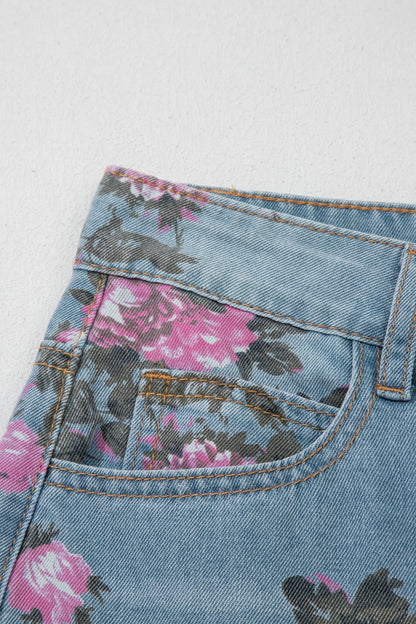 Esme Floral Print Bootcut Jeans - Hello Beautiful BoutiqueJeansThreaded Pear
