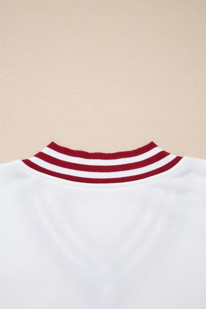 Esme Striped Puff Sleeve Sweatshirt - Hello Beautiful BoutiqueSweatshirts & HoodiesThreaded Pear