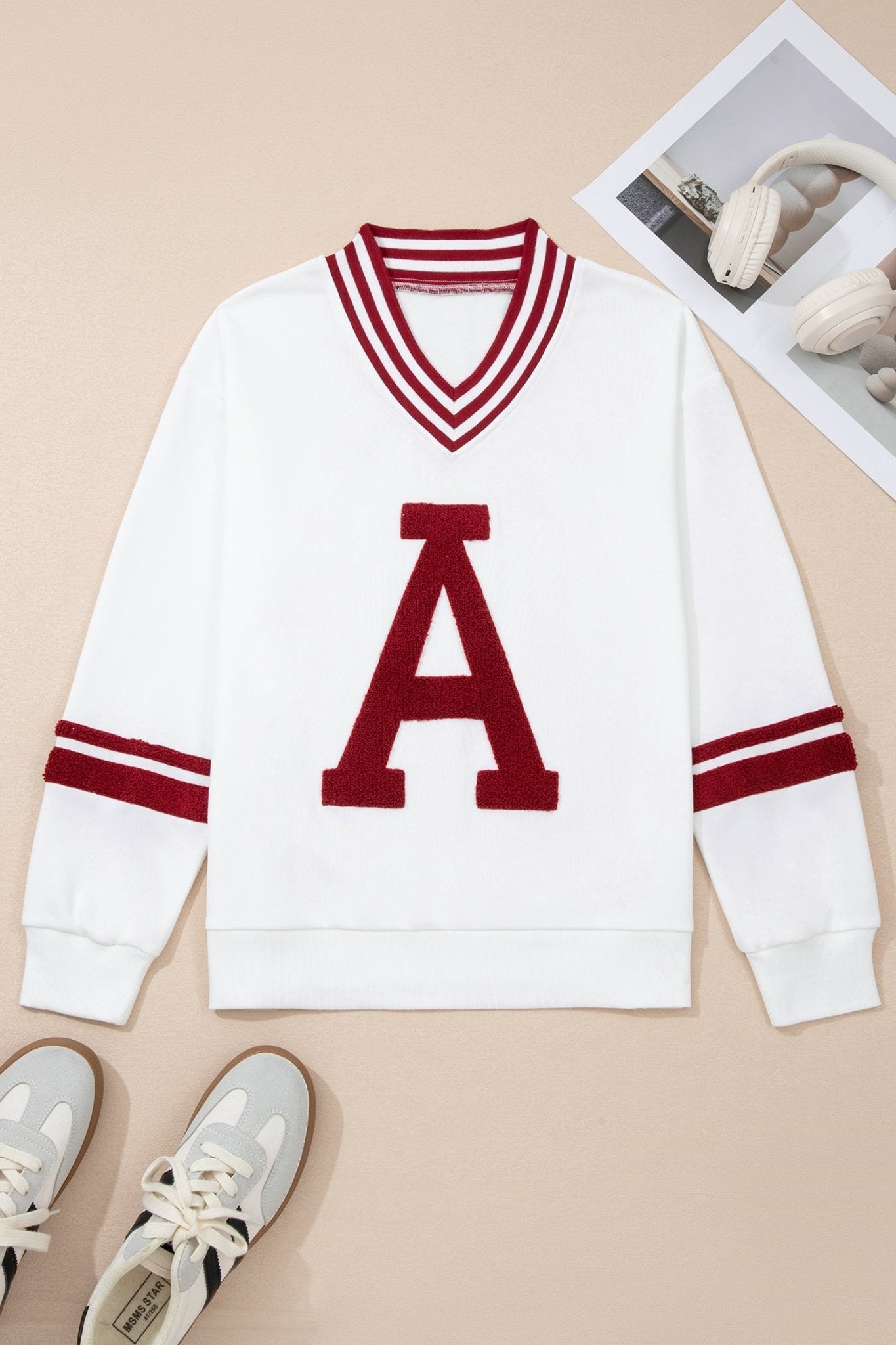 Esme Striped Puff Sleeve Sweatshirt - Hello Beautiful BoutiqueSweatshirts & HoodiesThreaded Pear