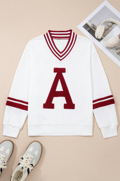 Esme Striped Puff Sleeve Sweatshirt - Hello Beautiful BoutiqueSweatshirts & HoodiesThreaded Pear