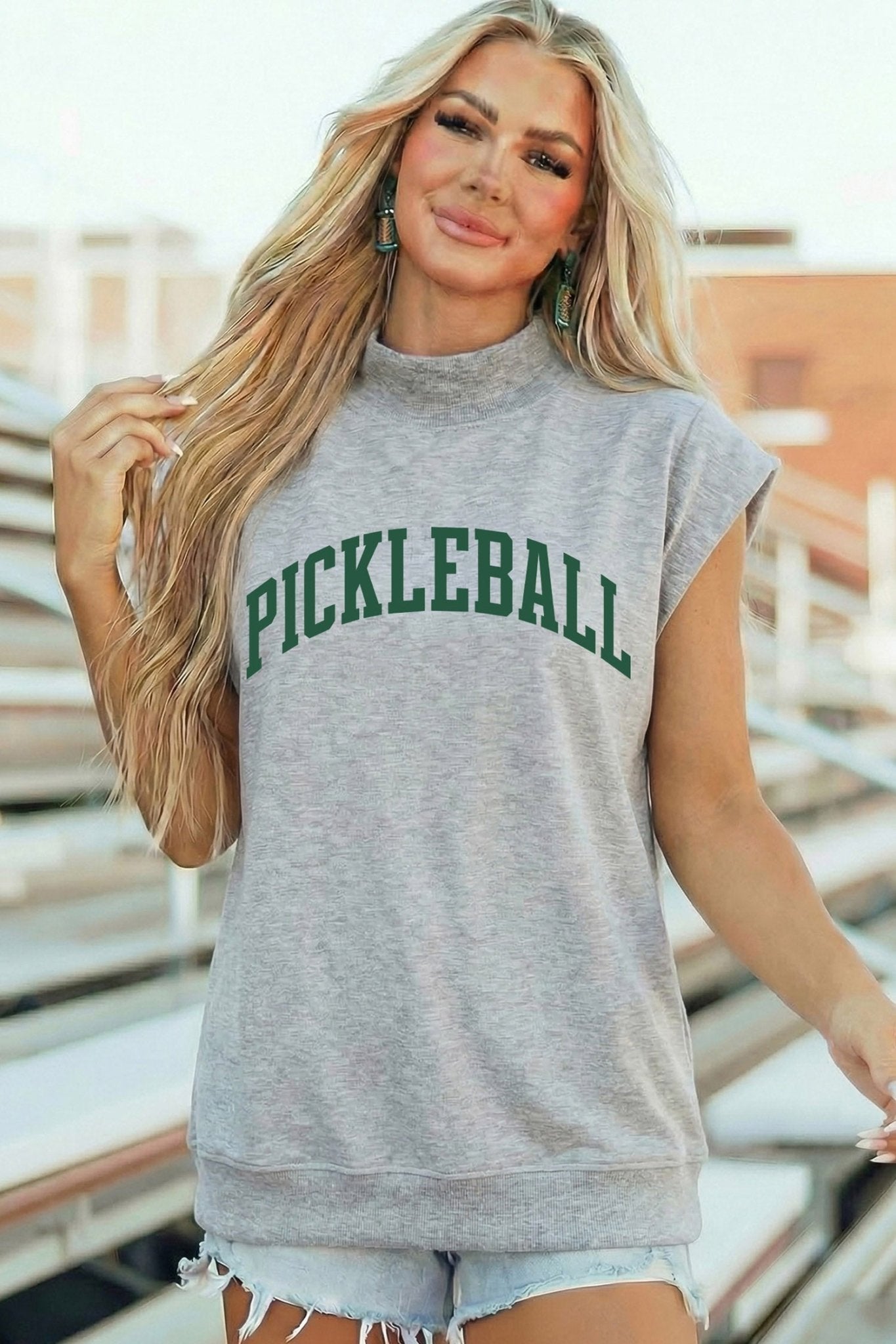 Esmeralda Mock Short Sleeve Top - Hello Beautiful BoutiqueGraphic TeesThreaded Pear