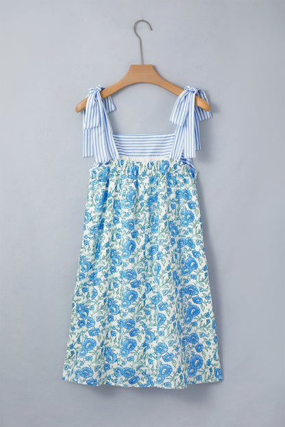 Estelle Knot Straps Mini Dress - Hello Beautiful BoutiqueFloral DressesThreaded Pear