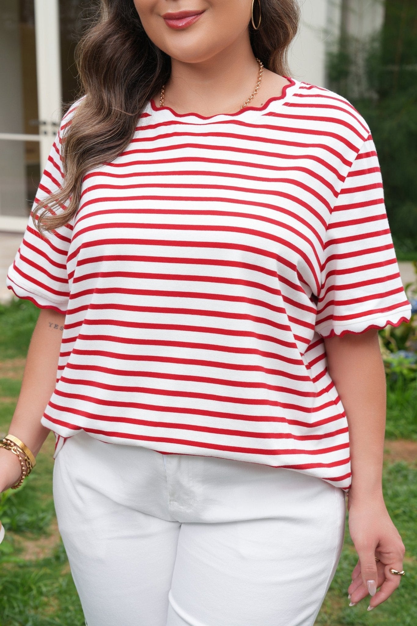 Esther Trim Short Sleeve PLUS Top - Hello Beautiful BoutiquePlus Size Tops & TeesThreaded Pear