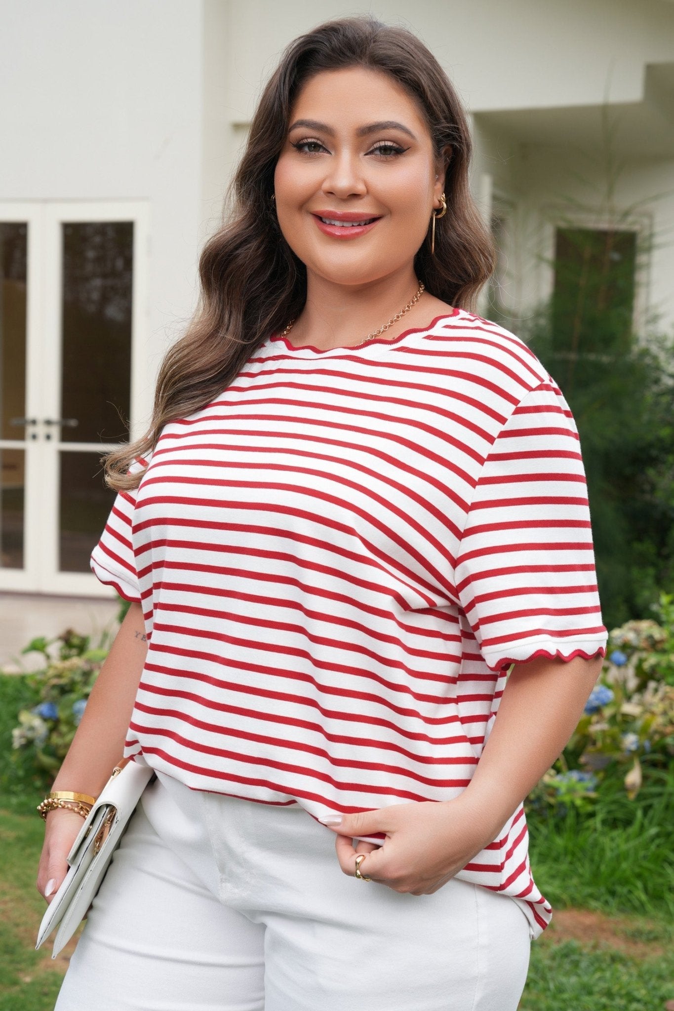 Esther Trim Short Sleeve PLUS Top - Hello Beautiful BoutiquePlus Size Tops & TeesThreaded Pear