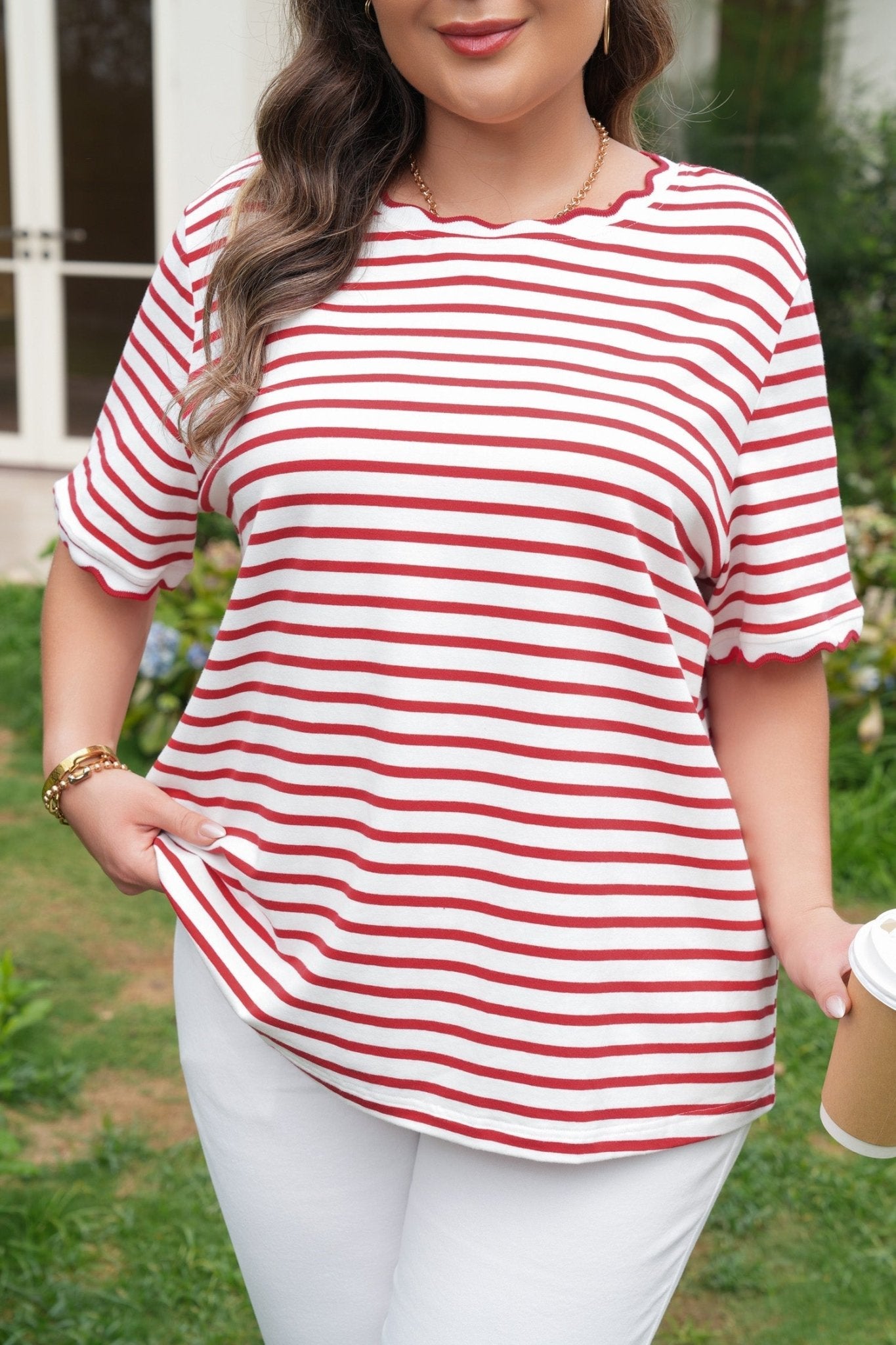Esther Trim Short Sleeve PLUS Top - Hello Beautiful BoutiquePlus Size Tops & TeesThreaded Pear
