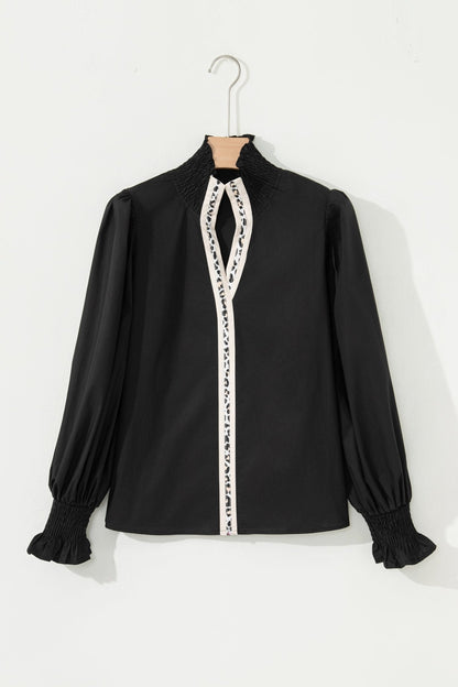 Estrella Flounce Sleeve Trim Blouse - Hello Beautiful BoutiqueBlouses & ShirtsThreaded Pear
