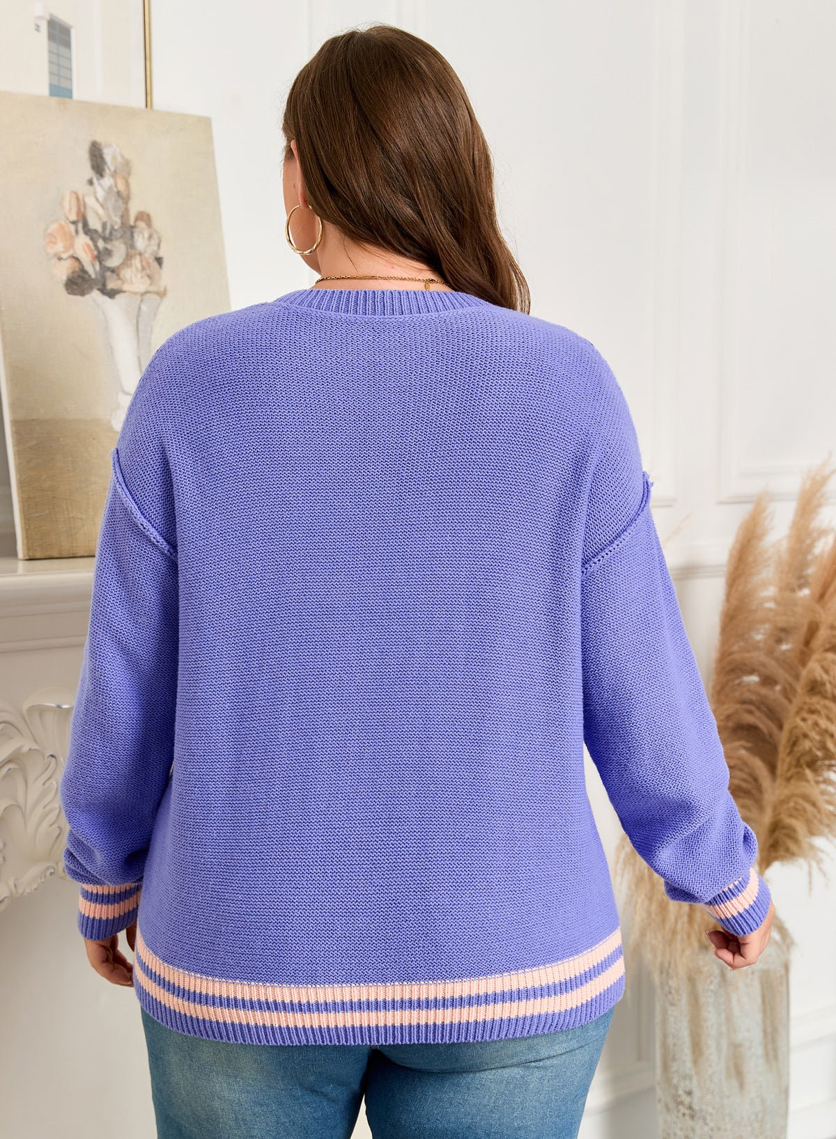 Etta Shoulder Knit Loose PLUS Sweater - Hello Beautiful BoutiquePlus Size Sweaters & CardigansThreaded Pear