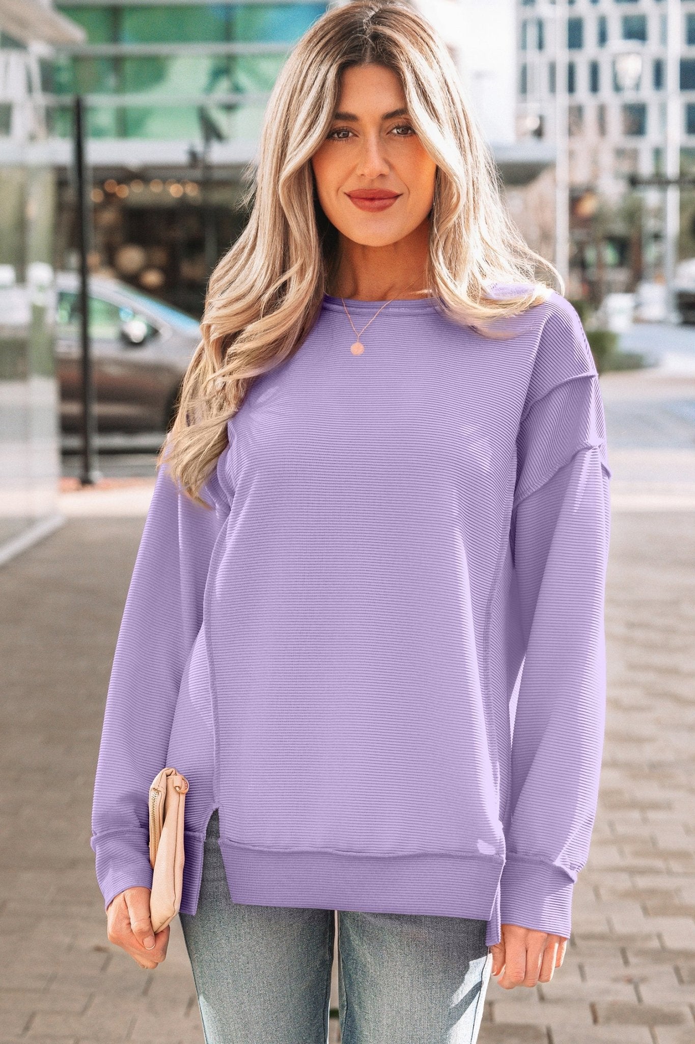 Eva Drop Shoulder Baggy Pullover - Hello Beautiful BoutiqueLong Sleeve TopsThreaded Pear
