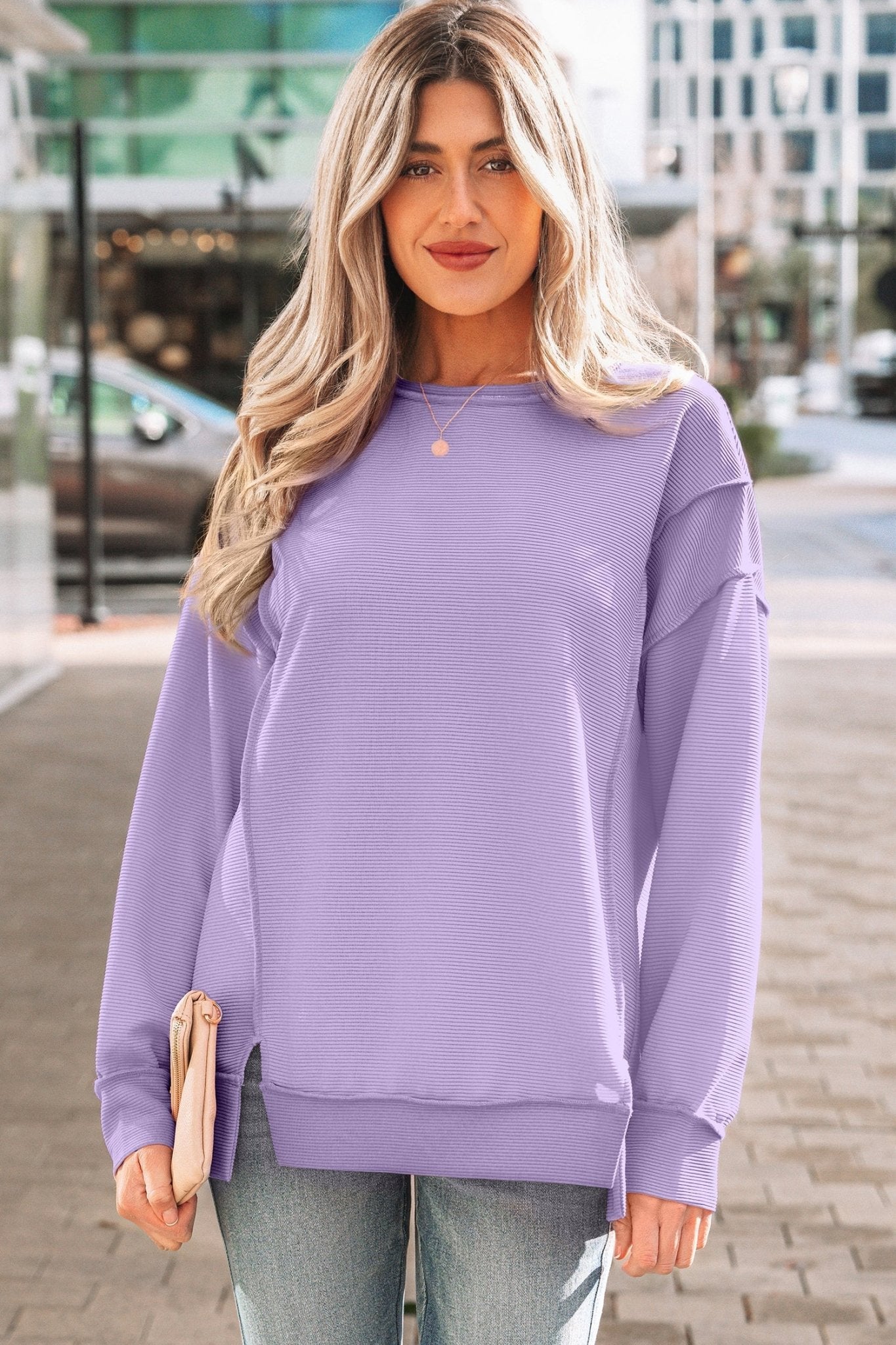 Eva Drop Shoulder Baggy Pullover - Hello Beautiful BoutiqueLong Sleeve TopsThreaded Pear