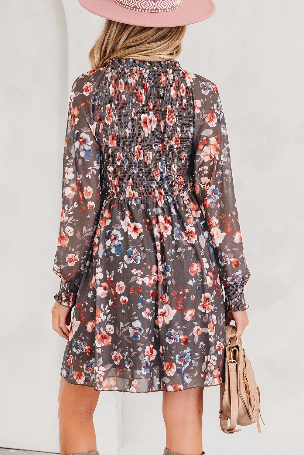 Evajena Long Sleeve Mini Dress - Hello Beautiful BoutiqueFloral DressesThreaded Pear