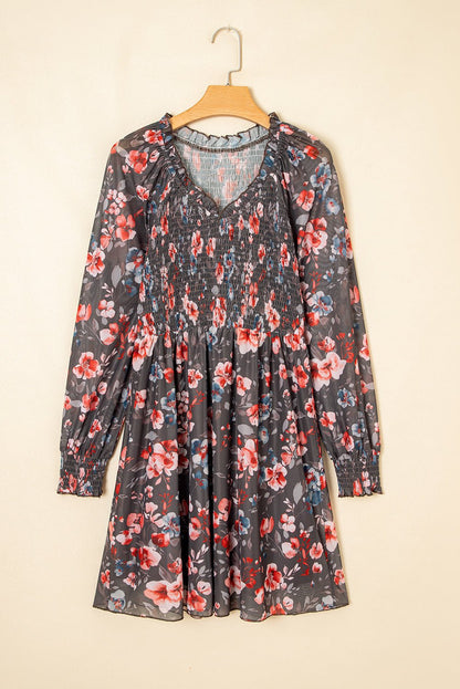 Evajena Long Sleeve Mini Dress - Hello Beautiful BoutiqueFloral DressesThreaded Pear