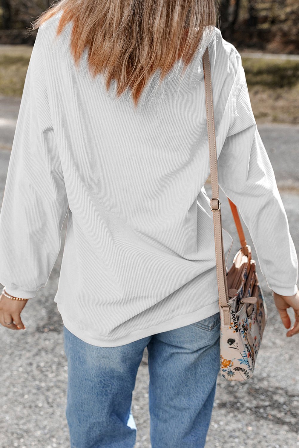 Evangeline Rib Drop Shoulder Sweatshirt - Hello Beautiful BoutiqueGraphic SweatshirtsThreaded Pear