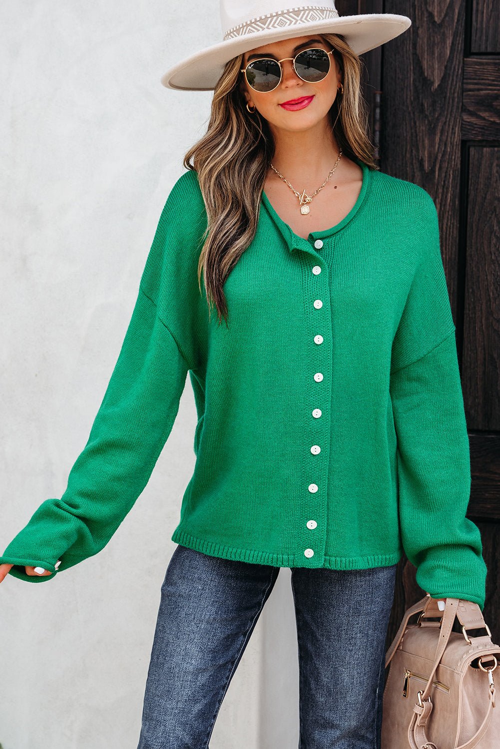 Evatyn Knit Drop Shoulder Sweater - Hello Beautiful BoutiqueSweatersThreaded Pear