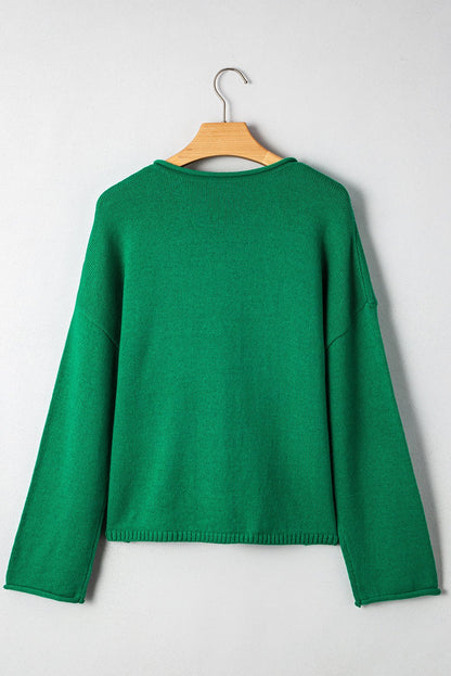 Evatyn Knit Drop Shoulder Sweater - Hello Beautiful BoutiqueSweatersThreaded Pear