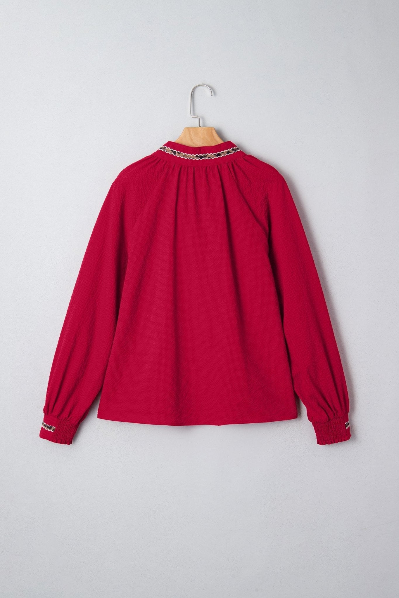 Eve Jacquard Print Textured Blouse - Hello Beautiful BoutiqueBlouses & ShirtsThreaded Pear