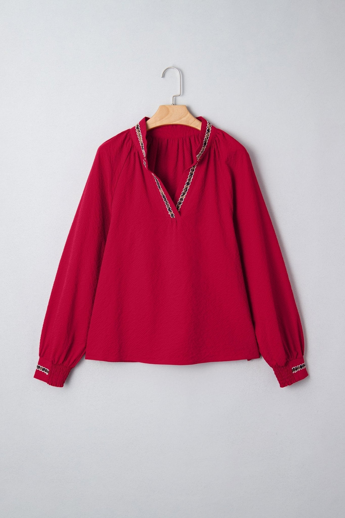 Eve Jacquard Print Textured Blouse - Hello Beautiful BoutiqueBlouses & ShirtsThreaded Pear