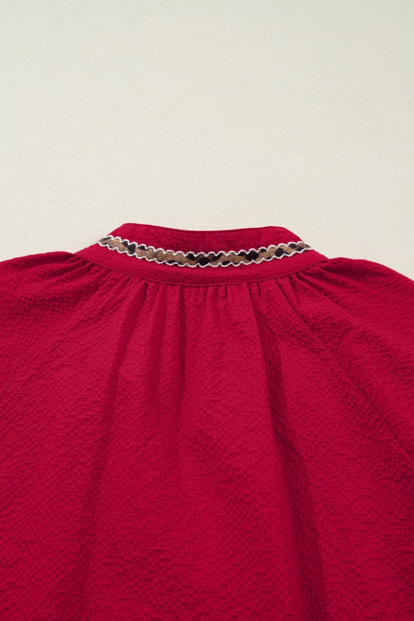Eve Jacquard Print Textured Blouse - Hello Beautiful BoutiqueBlouses & ShirtsThreaded Pear