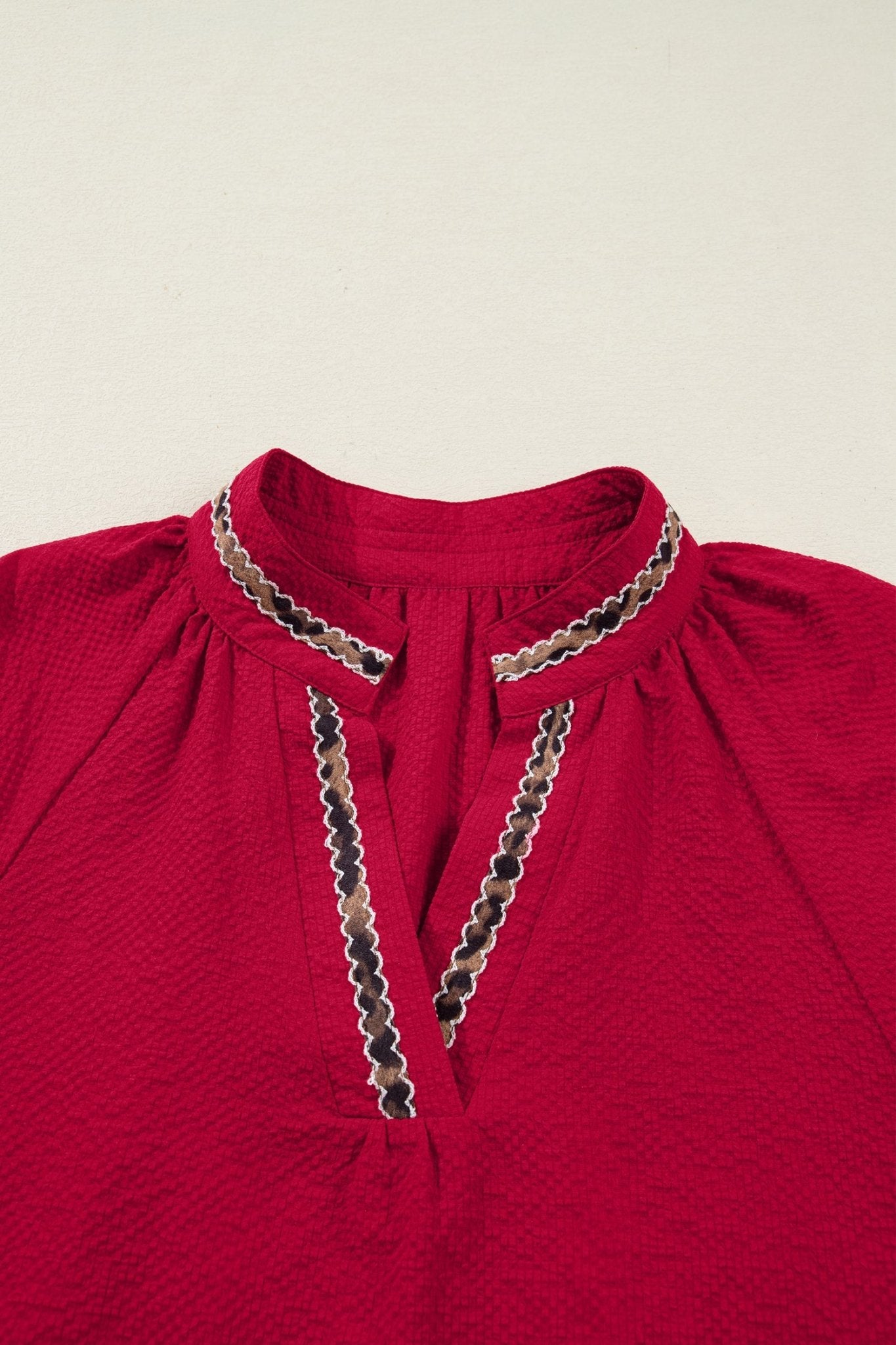 Eve Jacquard Print Textured Blouse - Hello Beautiful BoutiqueBlouses & ShirtsThreaded Pear