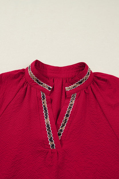 Eve Jacquard Print Textured Blouse - Hello Beautiful BoutiqueBlouses & ShirtsThreaded Pear