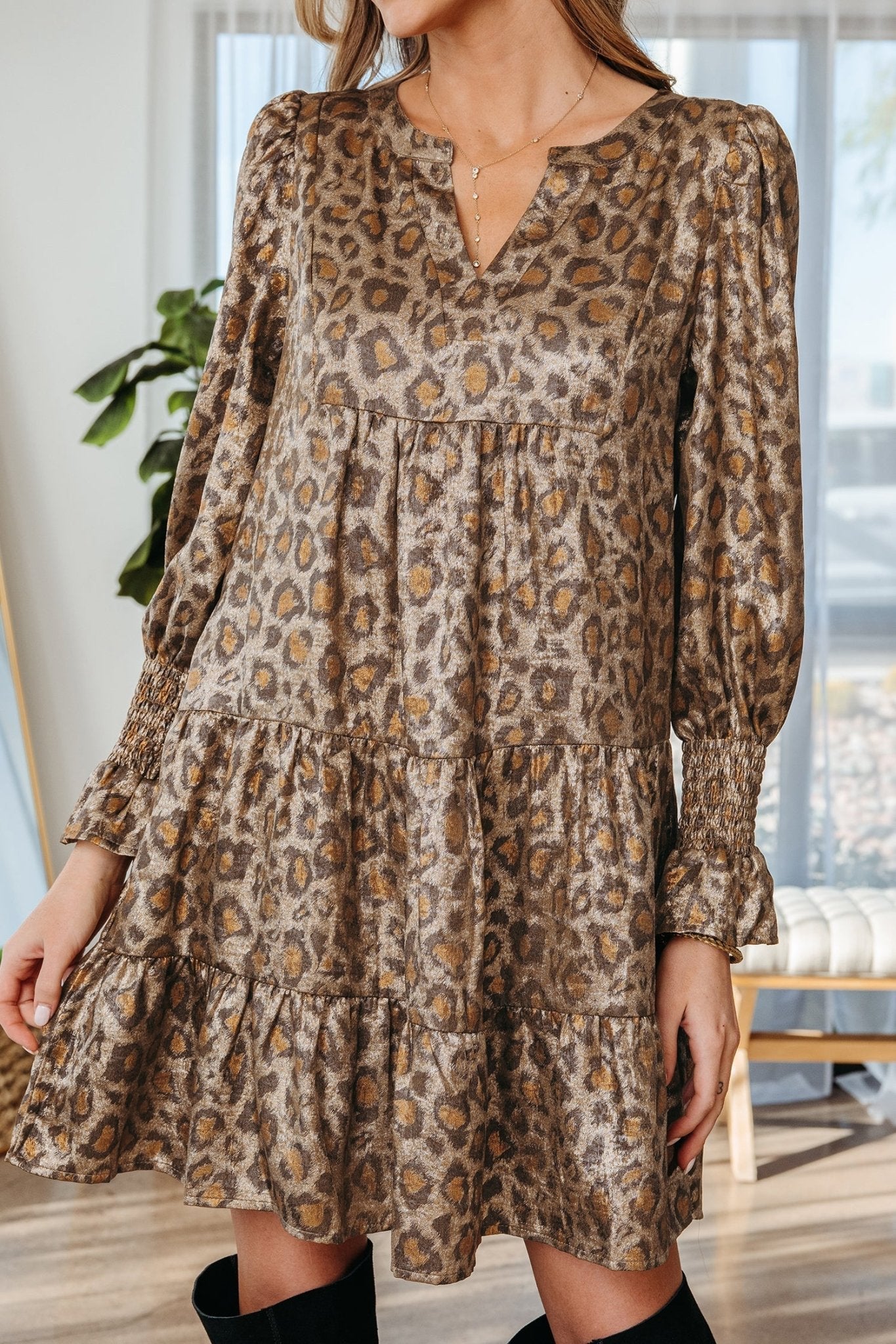 Evelynn Tiered Loose Mini Dress - Hello Beautiful BoutiqueMini DressesThreaded Pear