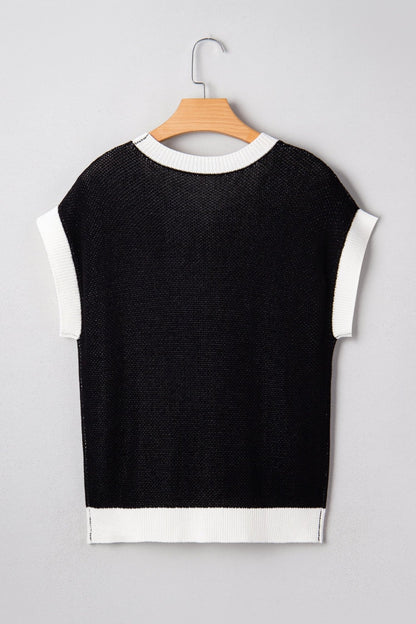 Evelynn Trim Short Sleeve Sweater - Hello Beautiful BoutiqueShort Sleeve SweatersThreaded Pear