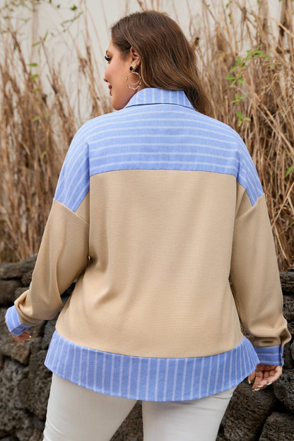 Evelynn Waffle Knit Collared PLUS Top - Hello Beautiful BoutiquePlus Size Long Sleeve TopsThreaded Pear