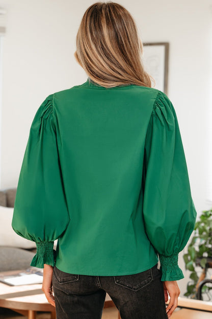 Everly Flounce Sleeve Trim Blouse - Hello Beautiful BoutiqueBlouses & ShirtsThreaded Pear