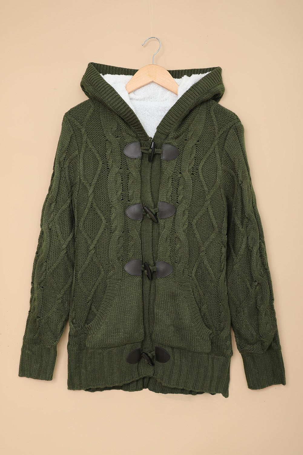 Everly Fur Hood Horn Sweater - Hello Beautiful BoutiqueCardigansThreaded Pear