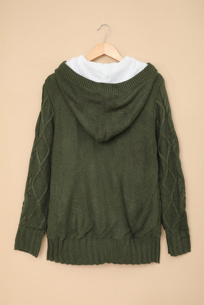 Everly Fur Hood Horn Sweater - Hello Beautiful BoutiqueCardigansThreaded Pear
