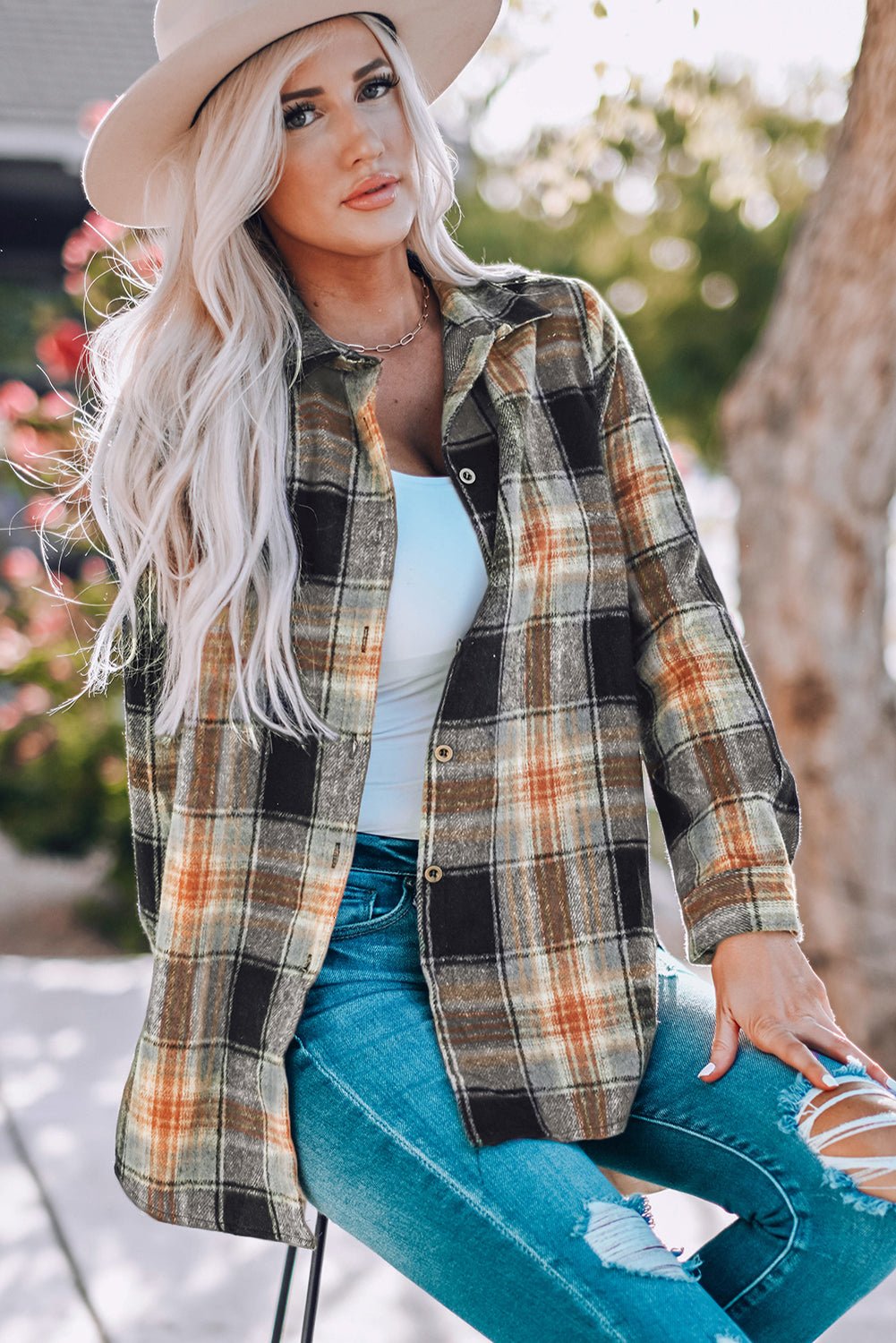 Everly Rounded Hem Plaid Shacket - Hello Beautiful BoutiquePlaid ShacketsThreaded Pear
