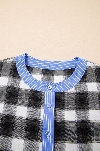 Ezra Half Placket Plaid Blouse - Hello Beautiful BoutiqueBlouses & ShirtsThreaded Pear