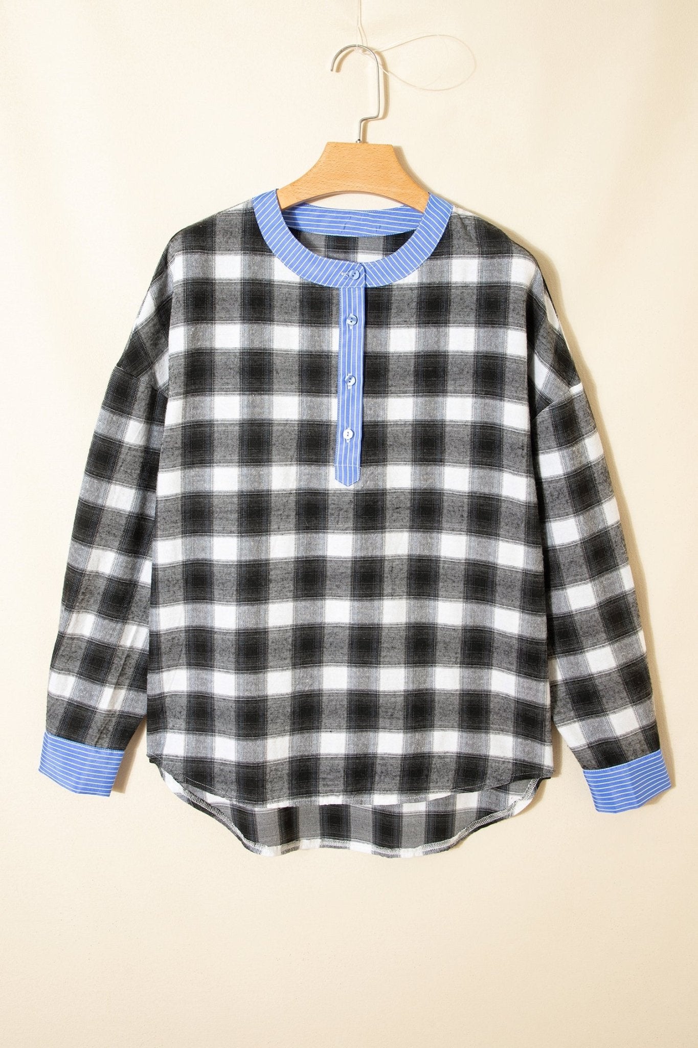 Ezra Half Placket Plaid Blouse - Hello Beautiful BoutiqueBlouses & ShirtsThreaded Pear