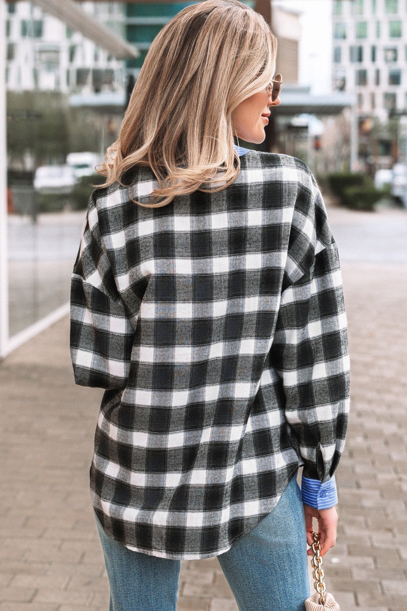 Ezra Half Placket Plaid Blouse - Hello Beautiful BoutiqueBlouses & ShirtsThreaded Pear