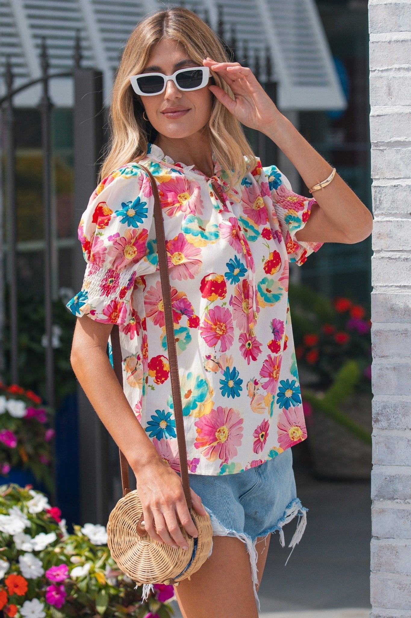 Faith Short Puff Sleeve Blouse - Hello Beautiful BoutiqueBlouses & ShirtsThreaded Pear