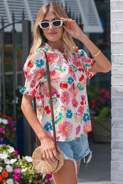 Faith Short Puff Sleeve Blouse - Hello Beautiful BoutiqueBlouses & ShirtsThreaded Pear