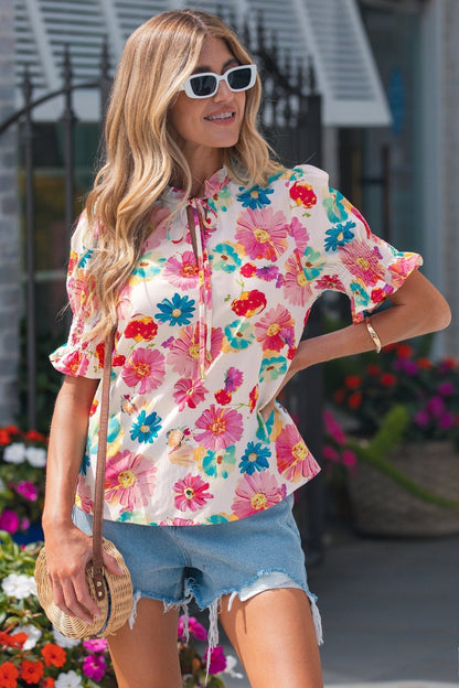 Faith Short Puff Sleeve Blouse - Hello Beautiful BoutiqueBlouses & ShirtsThreaded Pear