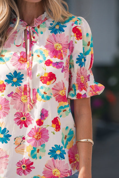 Faith Short Puff Sleeve Blouse - Hello Beautiful BoutiqueBlouses & ShirtsThreaded Pear
