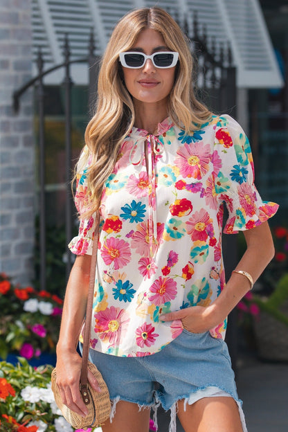 Faith Short Puff Sleeve Blouse - Hello Beautiful BoutiqueBlouses & ShirtsThreaded Pear