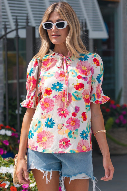 Faith Short Puff Sleeve Blouse - Hello Beautiful BoutiqueBlouses & ShirtsThreaded Pear