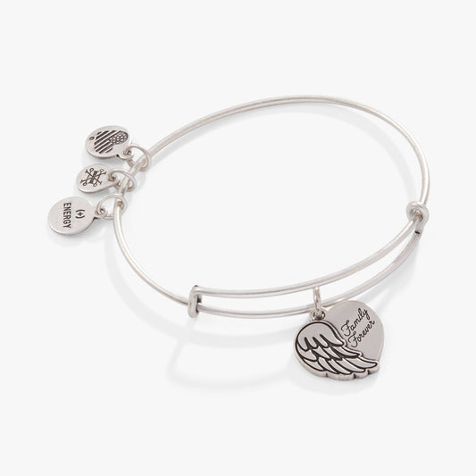 'Family Forever' Angel Wing Heart Charm Bangle - Hello Beautiful BoutiqueBraceletsALEX AND ANI