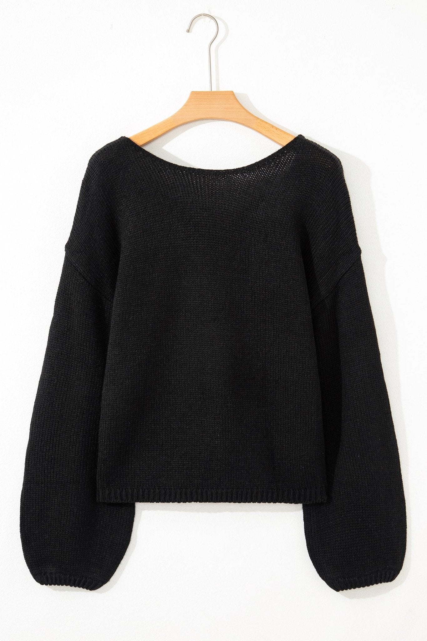 Faye Backless Bubble Sleeve Sweater - Hello Beautiful BoutiqueSweatersThreaded Pear
