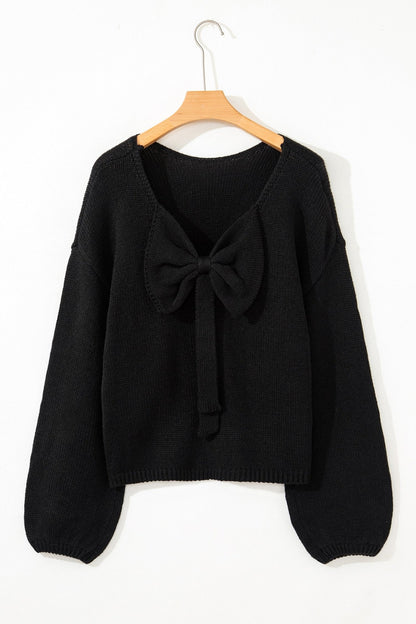 Faye Backless Bubble Sleeve Sweater - Hello Beautiful BoutiqueSweatersThreaded Pear