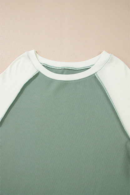 Faye Colorblock Patchwork Raglan Long Sleeve Top - Hello Beautiful BoutiqueLong Sleeve TopsThreaded Pear