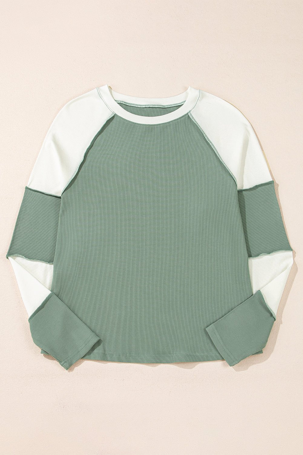 Faye Colorblock Patchwork Raglan Long Sleeve Top - Hello Beautiful BoutiqueLong Sleeve TopsThreaded Pear