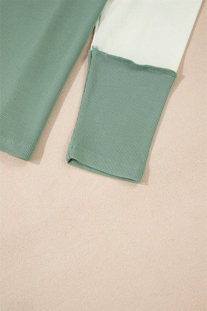 Faye Colorblock Patchwork Raglan Long Sleeve Top - Hello Beautiful BoutiqueLong Sleeve TopsThreaded Pear