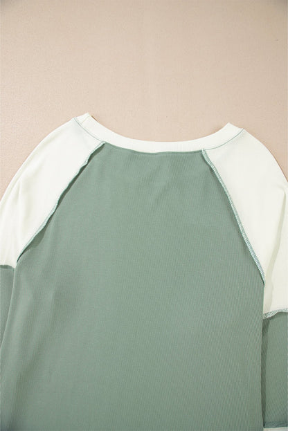 Faye Colorblock Patchwork Raglan Long Sleeve Top - Hello Beautiful BoutiqueLong Sleeve TopsThreaded Pear